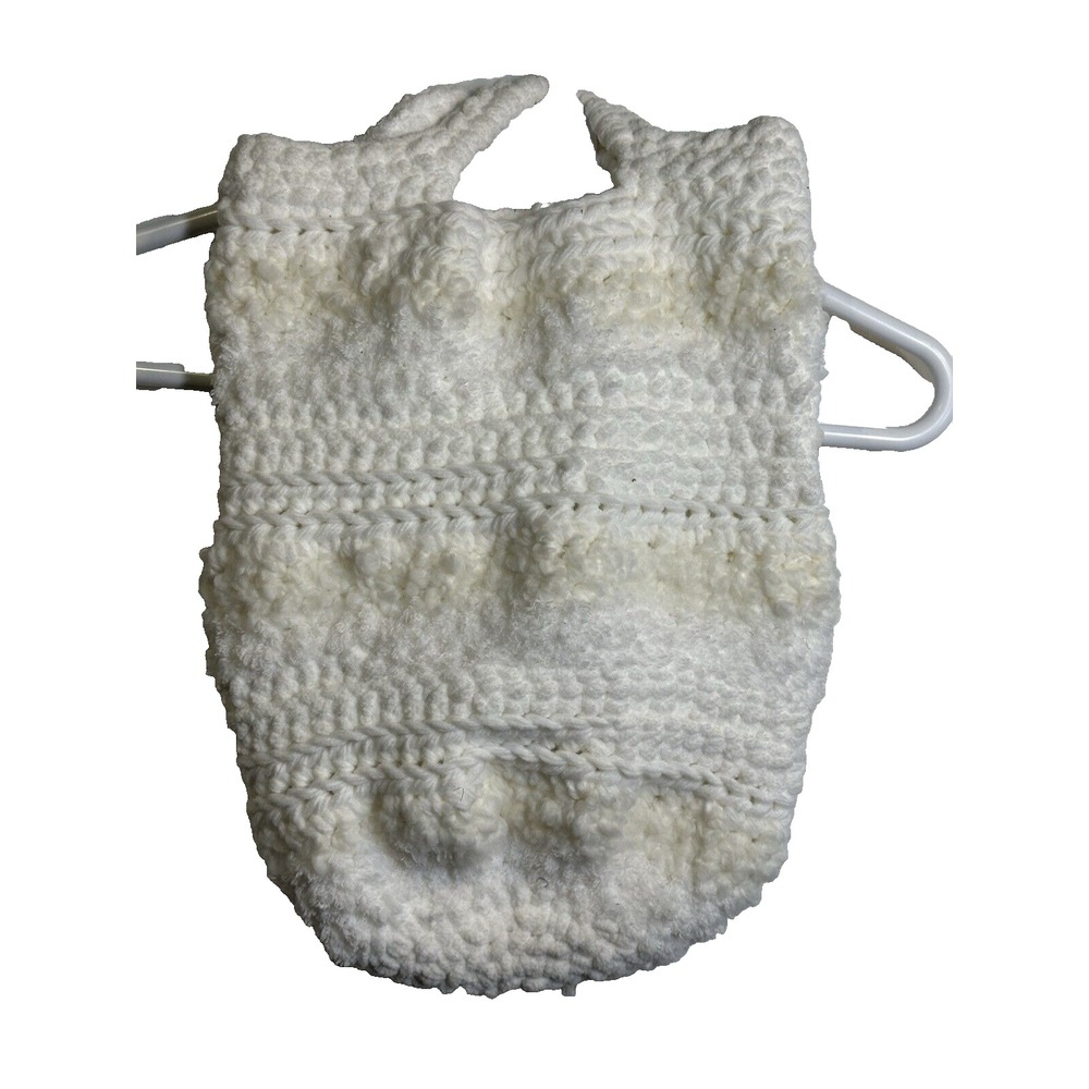 NEW hand made crochet market white tote bag approximately 12in height X 10 in‎
